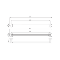 Architectura 600mm Single Towel Rail
