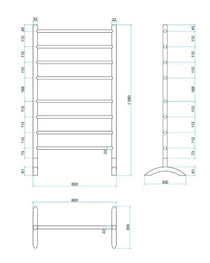Thermo Free Standing Round Heated Rail