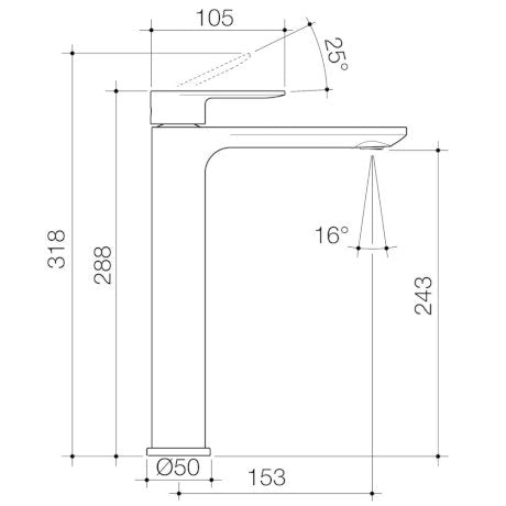 Caroma Urbane II Lead Free Tower Basin Mixer