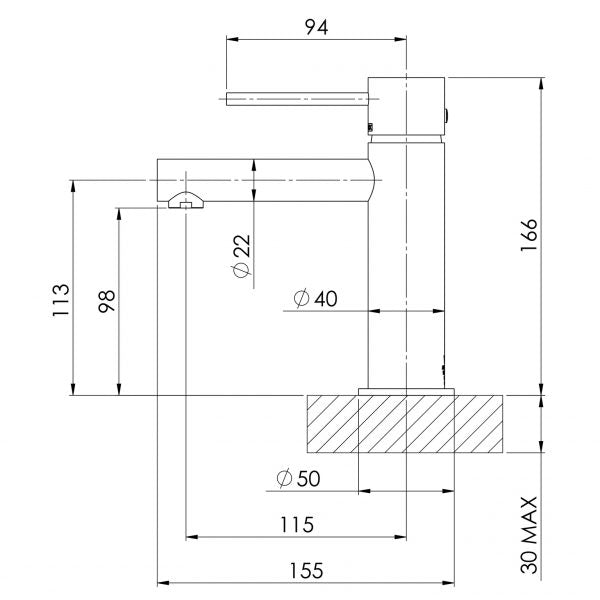Phoenix Vivid Slimline Basin Mixer