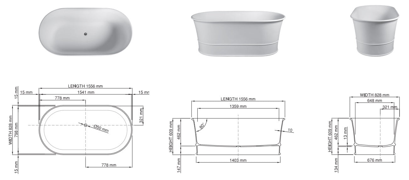 Dado Julia Freestanding Bath
