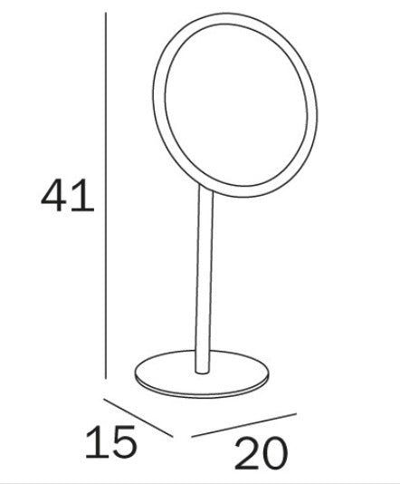 Inda Round Magnifying Mirror Freestanding
