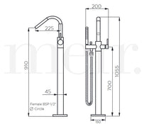Meir Round Floor Mounted Bath Mixer