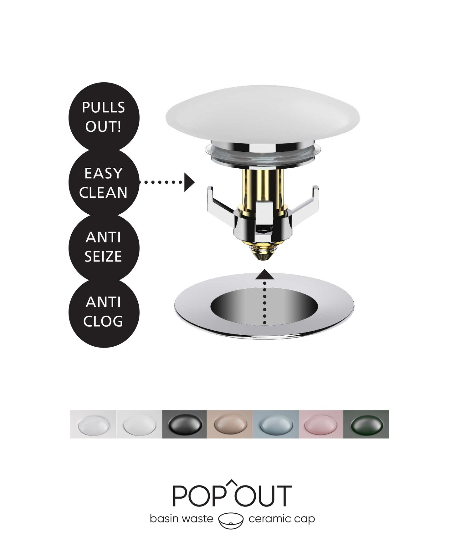 Seima Ceramic Basin Pop Up Waste